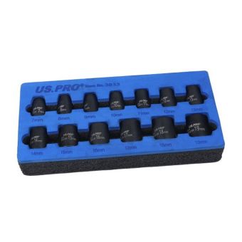 US PRO 3833 13-Pc 3/8″ Drive Shallow Impact Socket Set