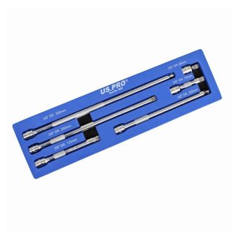 US PRO 4029 6-Pc 3/8″ Drive Wobble Extension Bar Set (38–300 mm)