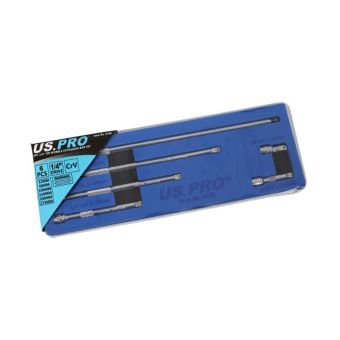 US PRO 4189 6-Pc 1/4″ Drive Wobble Extension Bar Set (32–275 mm)