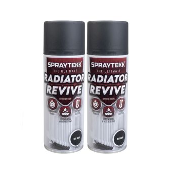 Spraytekk STMBRPX2 400ml Matt Black Radiator Paint Twin Pack