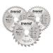 Trend CSB/190/3PK Wood Circular Saw Blade 190mm x 30mm x 24/40/60T 3 Pack