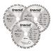 Trend Wood Cordless Circular Saw Blade 165mm x 20mm x 24/40T 3 Pack CSB/165/3PK/C