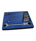 US PRUS PRO 3985 20-Pc Metric Flexi Gear Ratchet Combination Wrench Set