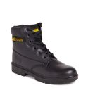 Black S3 6-Eye Safety Boots – Steel Toe Cap, Water Resistant, SRA Rated