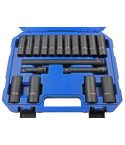 US PRO 3428 18-Pc 1/2″ Drive Deep Impact Socket & Extension Set (10–24 mm, 6-Point)
