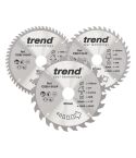 Trend CSB/190/3PK Wood Circular Saw Blade 190mm x 30mm x 24/40/60T 3 Pack