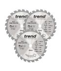 Trend Wood Cordless Circular Saw Blade 184mm x 16mm x 24T 3 Pack CSB/184/3PK/A